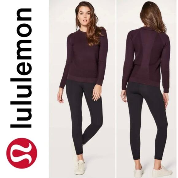 Lululemon Simply Wool Sweater Black Cherry Plum Fits Womens Size Small - Picture 1 of 7